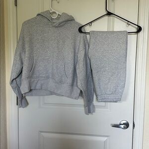 Abercrombie & Fitch Soft Gray Fleece Hoodie and Jogger Set